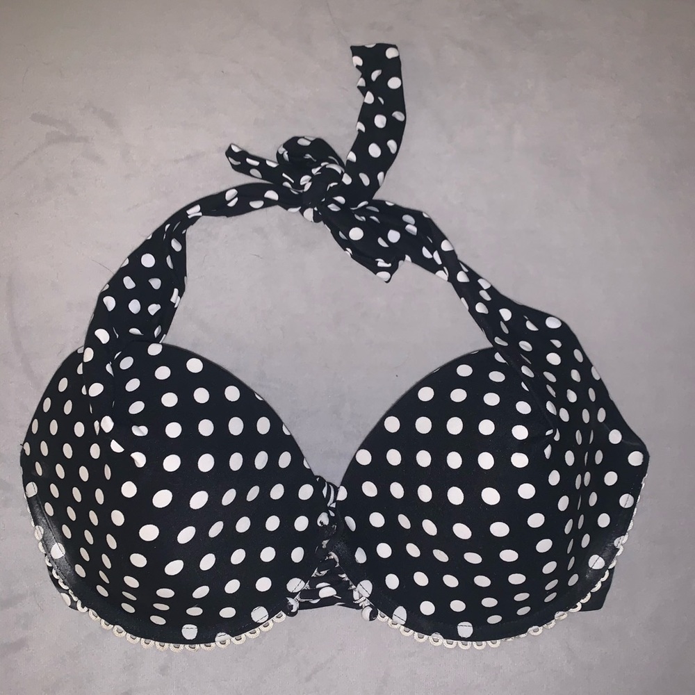 Black and White Polka dot Swim top